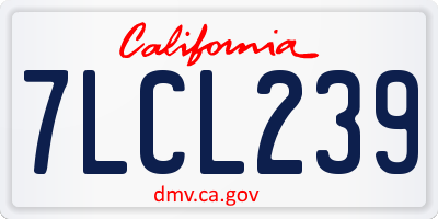 CA license plate 7LCL239