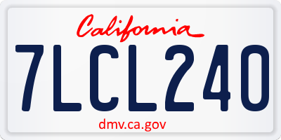 CA license plate 7LCL240