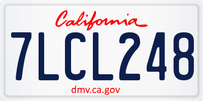 CA license plate 7LCL248