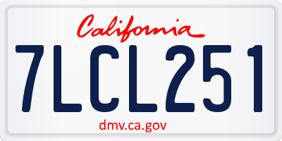 CA license plate 7LCL251