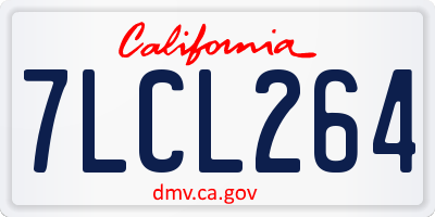 CA license plate 7LCL264