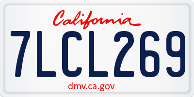 CA license plate 7LCL269