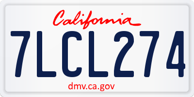 CA license plate 7LCL274