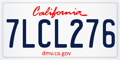 CA license plate 7LCL276