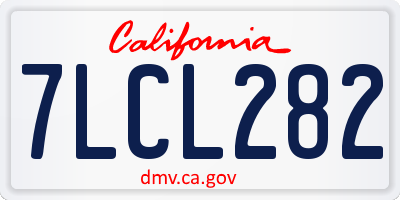 CA license plate 7LCL282