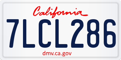 CA license plate 7LCL286