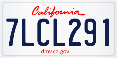 CA license plate 7LCL291