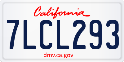 CA license plate 7LCL293