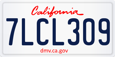 CA license plate 7LCL309