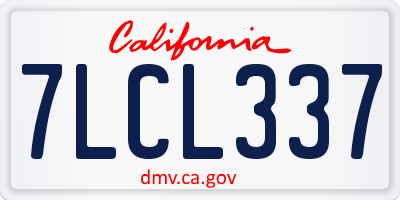 CA license plate 7LCL337