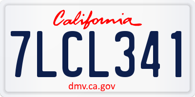 CA license plate 7LCL341