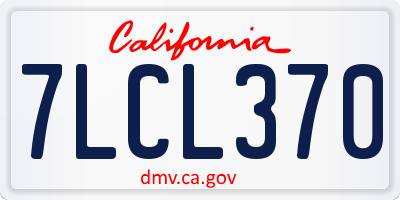 CA license plate 7LCL370