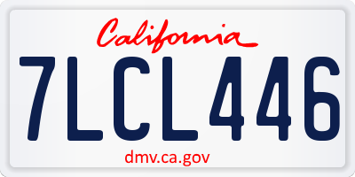 CA license plate 7LCL446