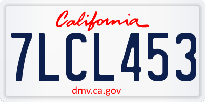 CA license plate 7LCL453