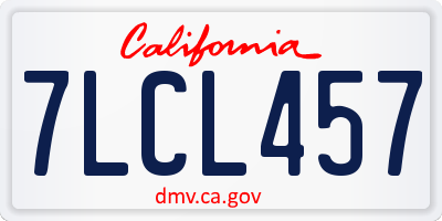 CA license plate 7LCL457