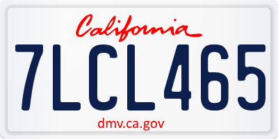 CA license plate 7LCL465