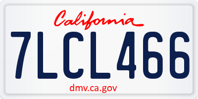 CA license plate 7LCL466