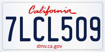 CA license plate 7LCL509