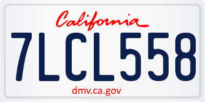 CA license plate 7LCL558