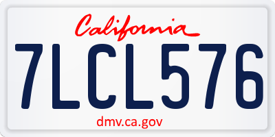 CA license plate 7LCL576