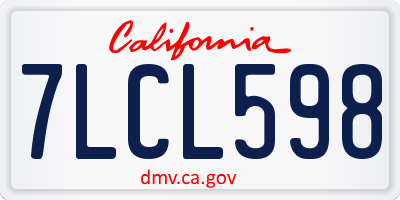 CA license plate 7LCL598