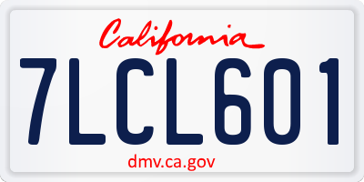 CA license plate 7LCL601