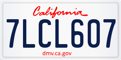 CA license plate 7LCL607