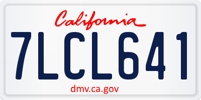 CA license plate 7LCL641