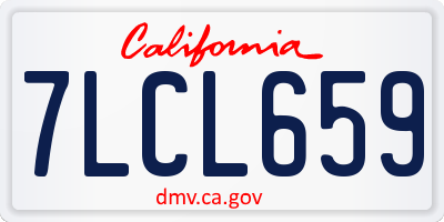 CA license plate 7LCL659