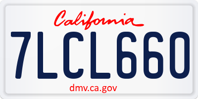 CA license plate 7LCL660