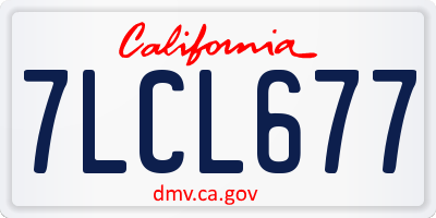 CA license plate 7LCL677