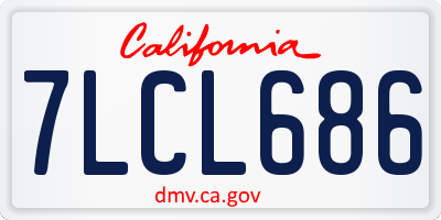 CA license plate 7LCL686