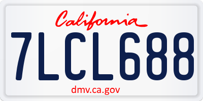 CA license plate 7LCL688