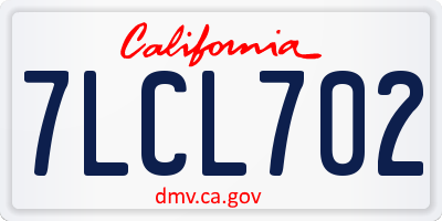 CA license plate 7LCL702