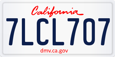 CA license plate 7LCL707