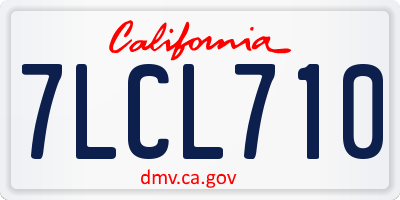 CA license plate 7LCL710