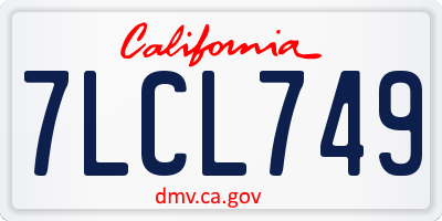 CA license plate 7LCL749