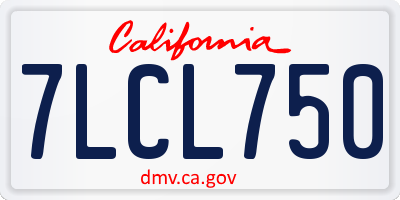 CA license plate 7LCL750