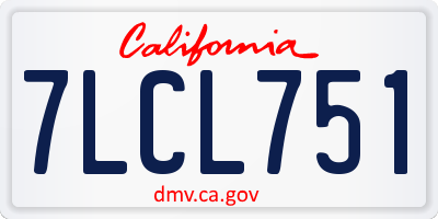 CA license plate 7LCL751