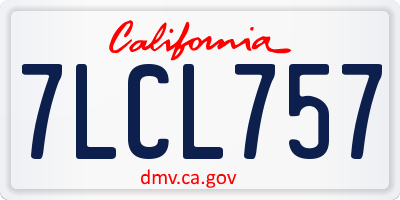 CA license plate 7LCL757