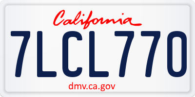 CA license plate 7LCL770