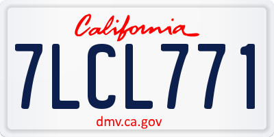 CA license plate 7LCL771