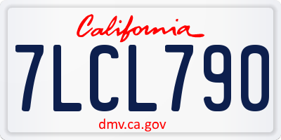 CA license plate 7LCL790