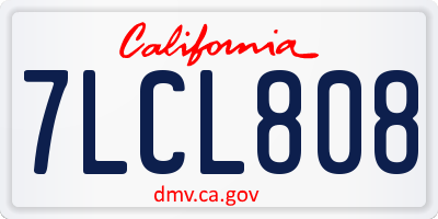 CA license plate 7LCL808