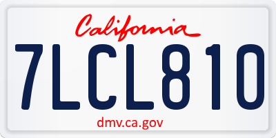 CA license plate 7LCL810