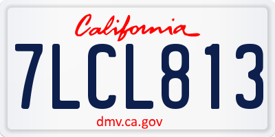 CA license plate 7LCL813
