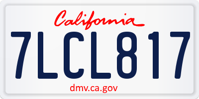 CA license plate 7LCL817