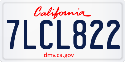 CA license plate 7LCL822