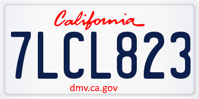 CA license plate 7LCL823