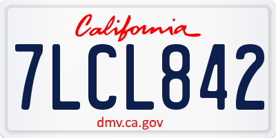 CA license plate 7LCL842